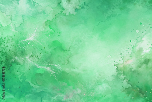 Soft green watercolor background, abstract texture, artistic design, calming atmosphere, versatile for various uses.