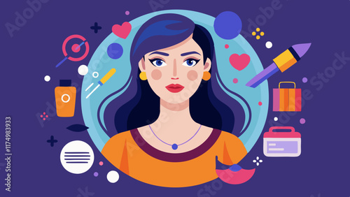 Female makeup artist creating a trendy look in the beauty industry.