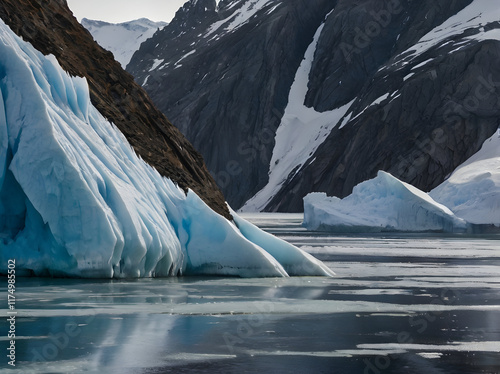 The Role of Ice in Geology: Ice shapes landscapes through geological processes such as glaciation, erosion, and the formation of unique landforms. photo