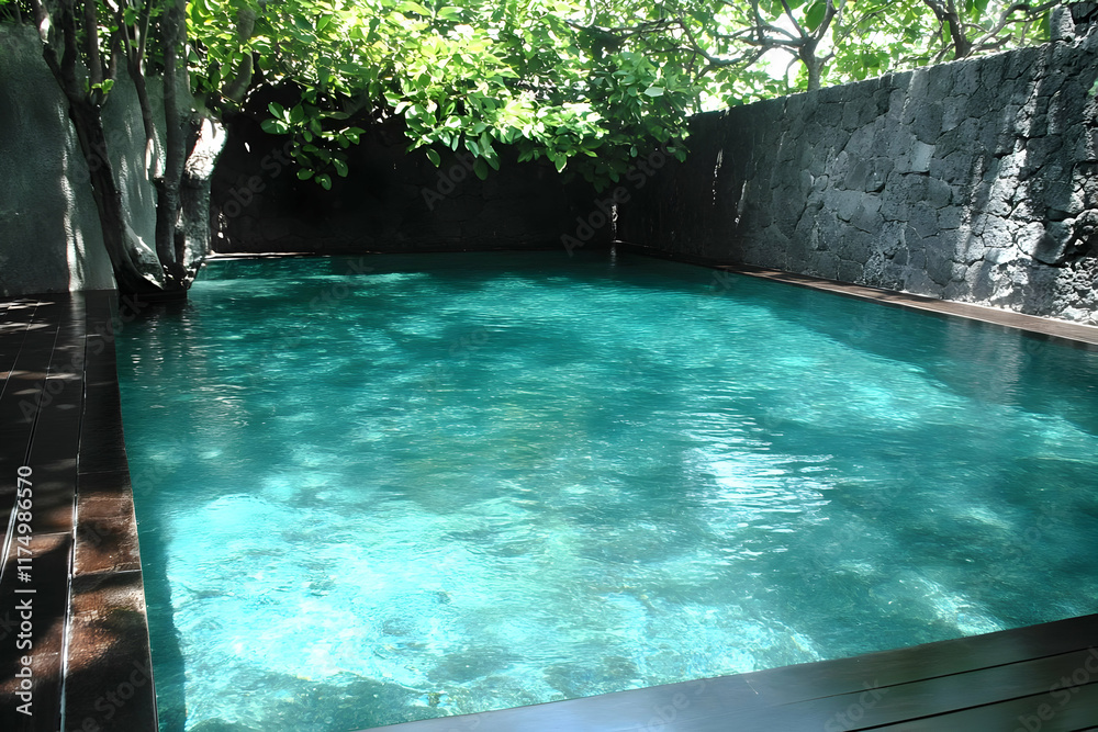 Teal Pool Water Tranquility Illustration