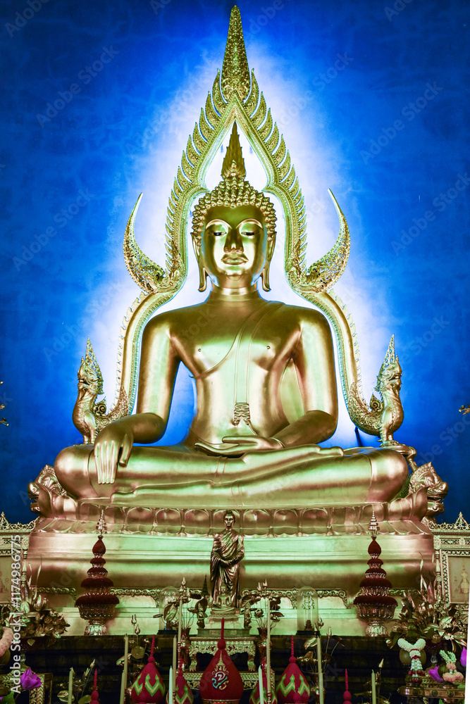 the beautiful Buddha statue in the temple of Wat Benchamabophit Dusitvanaram, Bangkok, Thailand the beautiful Buddha statue in the temple of Wat Benchamabophit Dusitvanaram, Bangkok, Thailand