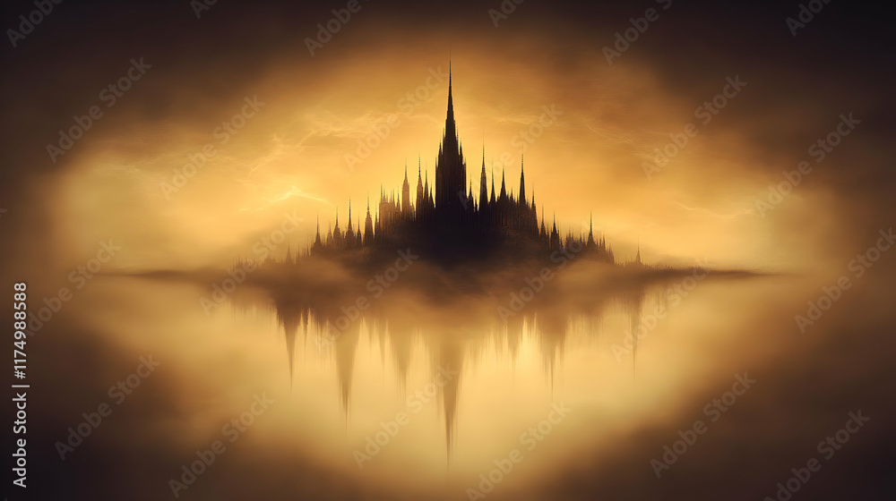 Fototapeta premium Misty Gothic City Illustration