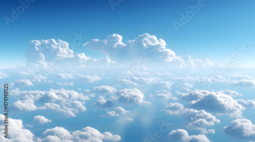 Wallpaper Mural digital vintage blue sky and white clouds graphics poster background Torontodigital.ca