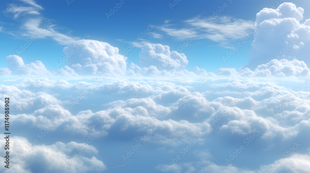 Fototapeta premium digital vintage blue sky and white clouds graphics poster background