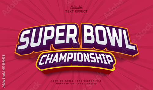 Super Bowl Championship Editable Text Effect Style 3d Vintage