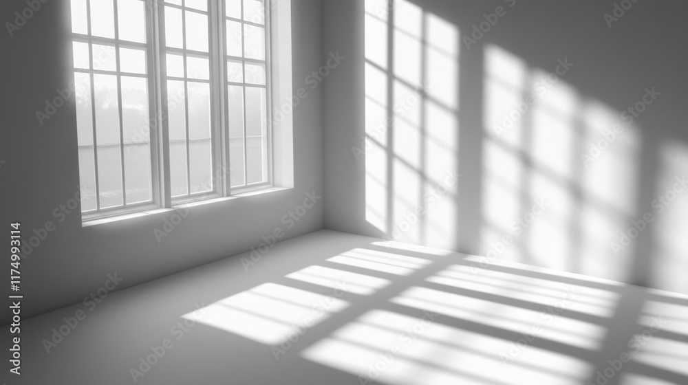 Sunlight Streaming Through Window in Empty Room Sunlight Streaming Through Window in Empty Room