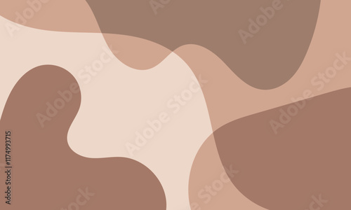 Coffee cream background. Abstract cover shapes. Warm latte chocolate print. Vector
