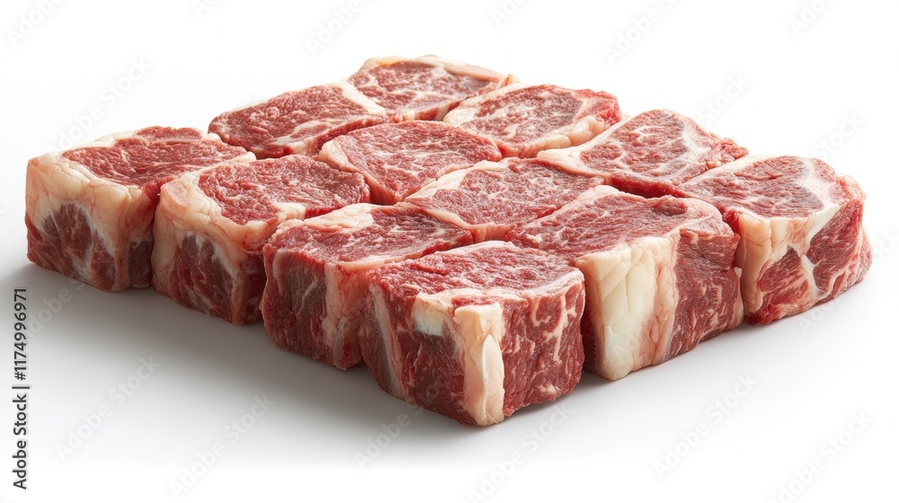 Raw Beef Cubes, Ready for Cooking Raw Beef Cubes, Ready for Cooking