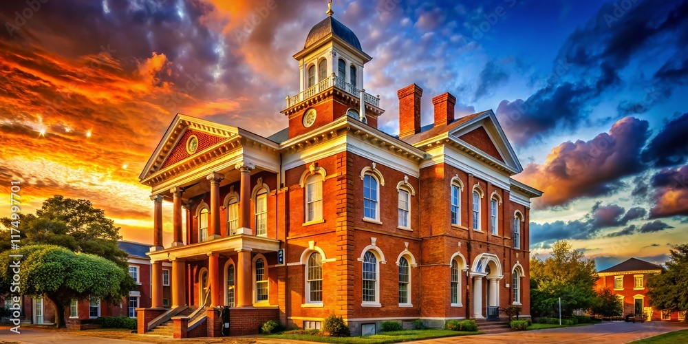 Fototapeta premium Oxford MS Courthouse: Historic Justice Building Exterior Stock Photo