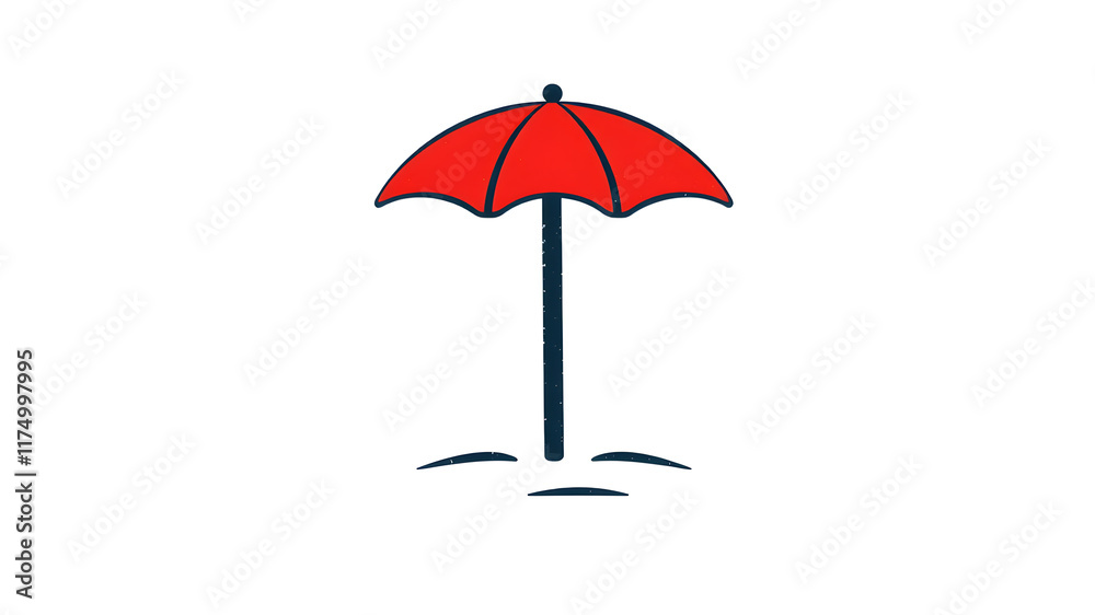 Beach umbrella icon symbol logo on white background. Generative AI Beach umbrella icon symbol logo on white background. Generative AI