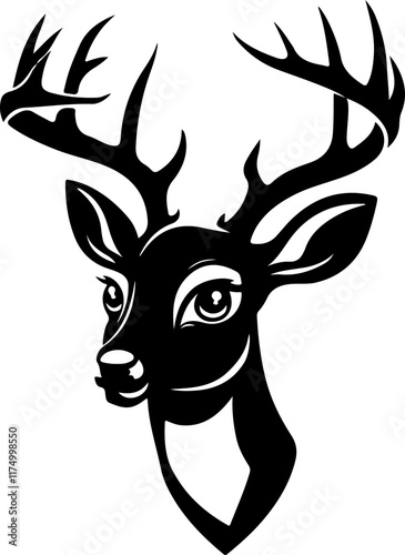  a cute deer head silhouette art photo