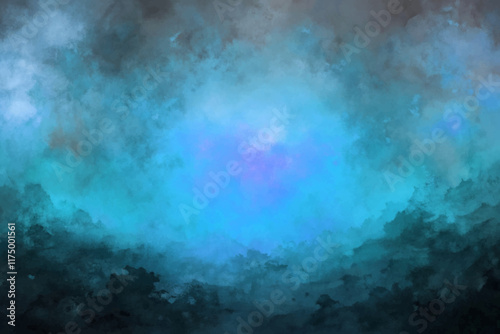 Abstract watercolor background, soft blue tones, atmospheric texture, artistic design, calming visual effect.