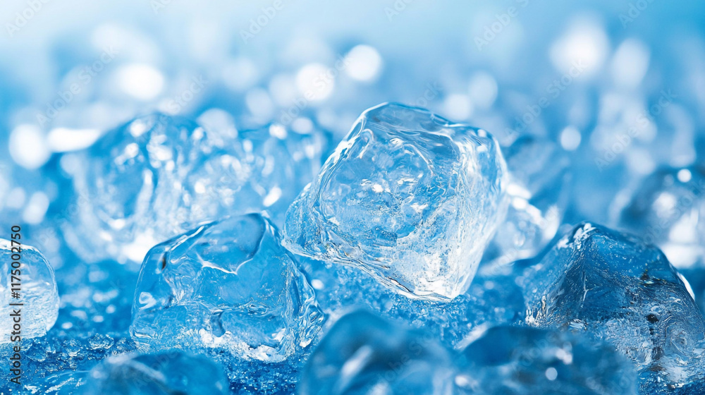 Ice crystal abstract frozen wallpaper background, Close up of ice cube texture on a pristine background Ice crystal abstract frozen wallpaper background, Close up of ice cube texture on a pristine background