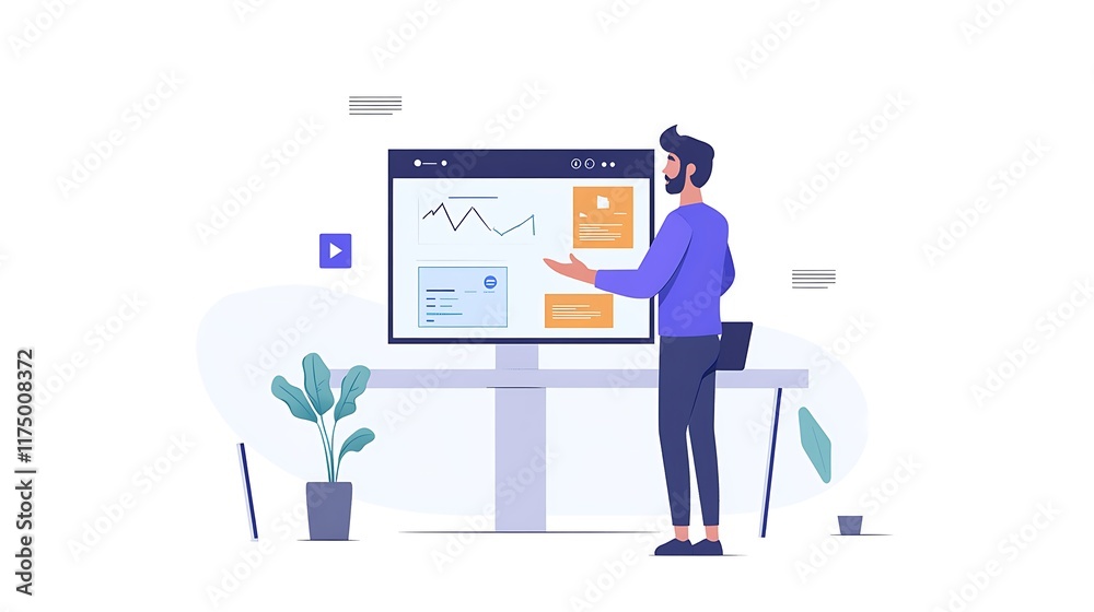 A professional presenting SaaS solutions to clients in a sleek conference room A professional presenting SaaS solutions to clients in a sleek conference room