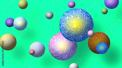 Animated Floating Rainbow Balls.