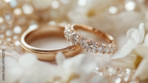Beautiful wedding rings on a beautiful background. Wedding.
