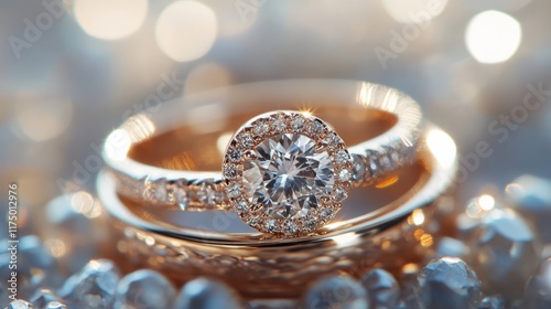 Beautiful wedding rings on a beautiful background. Wedding.