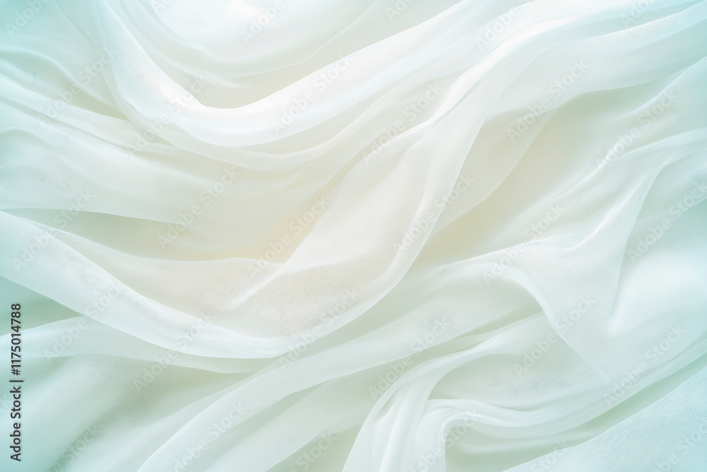 Obraz premium Elegant white fabric waves for interior design and fashion projects