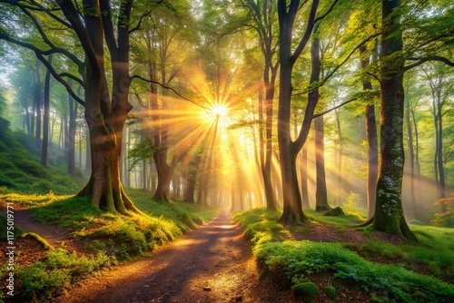 Panoramic Sherwood Forest Dawn:  A Majestic Opening Scene
