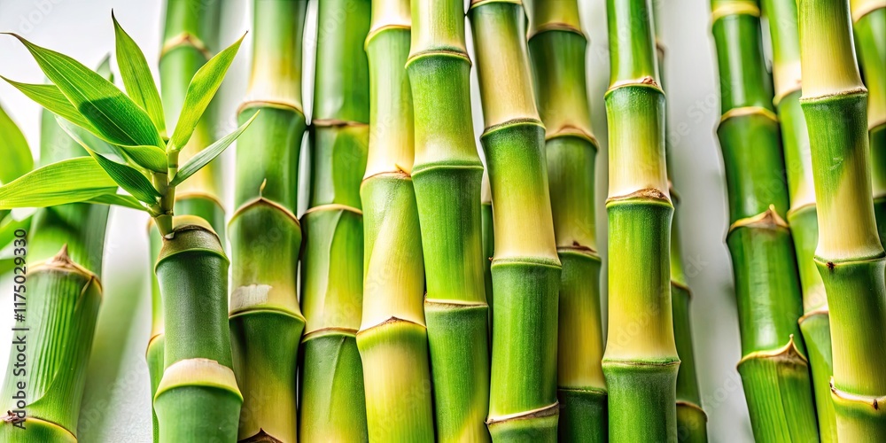 Fototapeta premium Dark and dramatic food photography showcases fresh bamboo shoots, isolated on white, perfect for Asian cuisine recipes.
