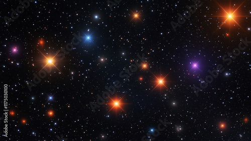 Wallpaper Mural  Celestial landscape with star clusters in vibrant hues  Torontodigital.ca