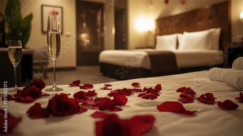 Intimate Celebration Room with Roses, Gifts, and Festive Atmosphere