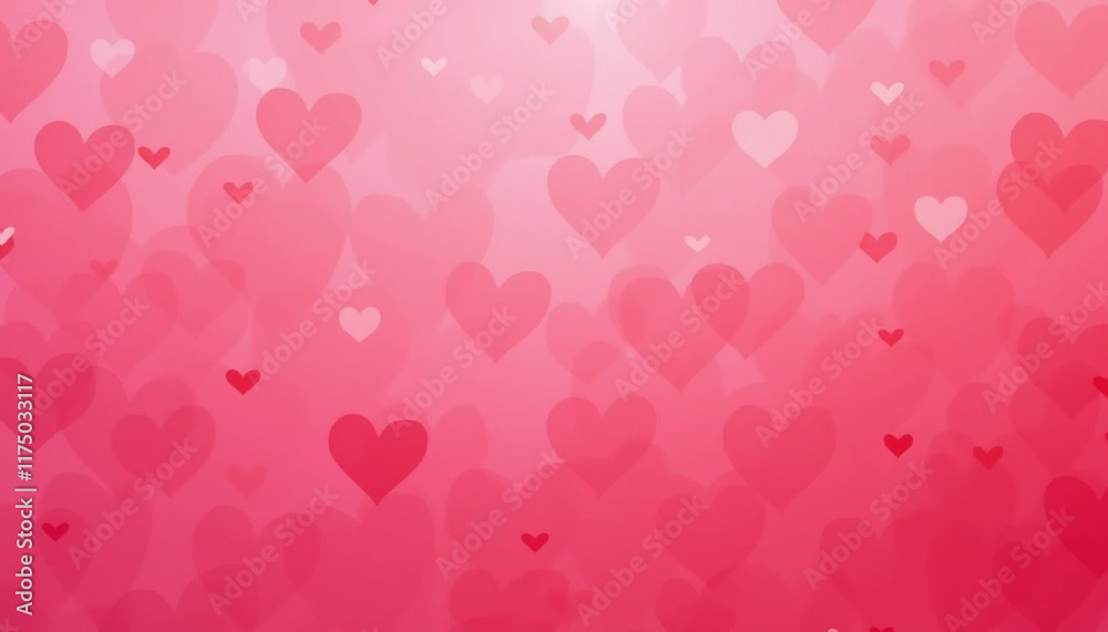 Pink heart pattern background with soft gradients. Al generation
