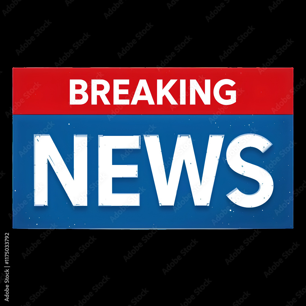 Fototapeta premium Breaking News, with Red and Navy Blue Geometric Shapes for Clear, Professional Communication.