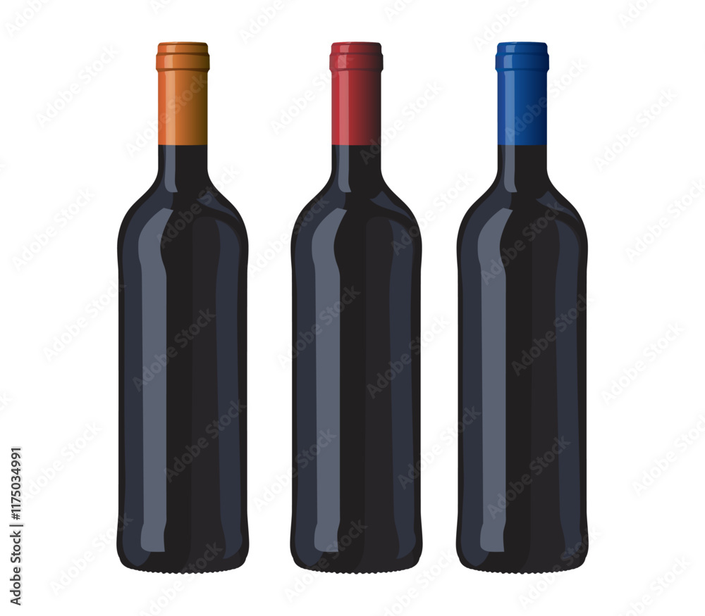 Wine bottles classic shape vector image Wine bottles classic shape vector image