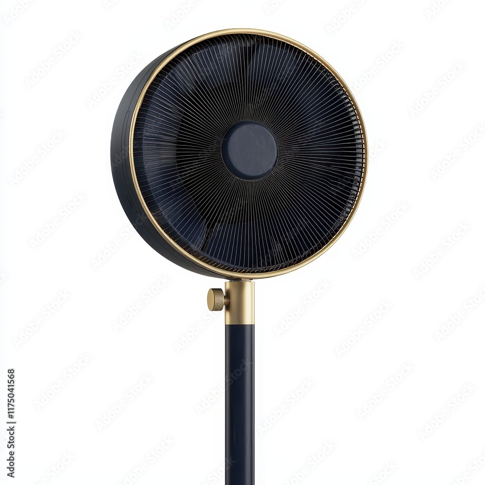 Elegant Modern Stand Fan Black Gold Design Home Cooling Appliance Elegant Modern Stand Fan Black Gold Design Home Cooling Appliance