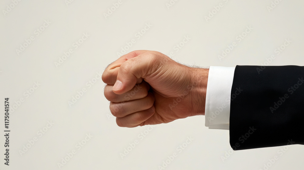 Fist Hand Gesture on Light Background Fist Hand Gesture on Light Background