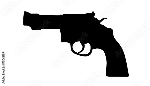 Collection of vintage and modern gun silhouette icons in black style isolated on white background. Symbol stock vector illustration.
