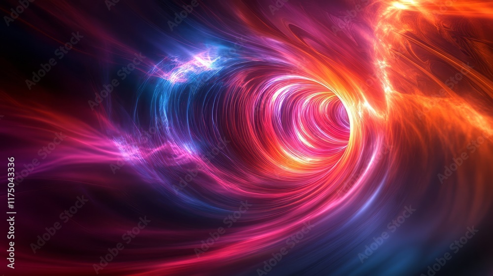 Holographic swirl of vibrant colors creating a mesmerizing cosmic tunnel effect Holographic swirl of vibrant colors creating a mesmerizing cosmic tunnel effect
