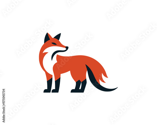 Colorful fox logo design icon symbol vector illustration