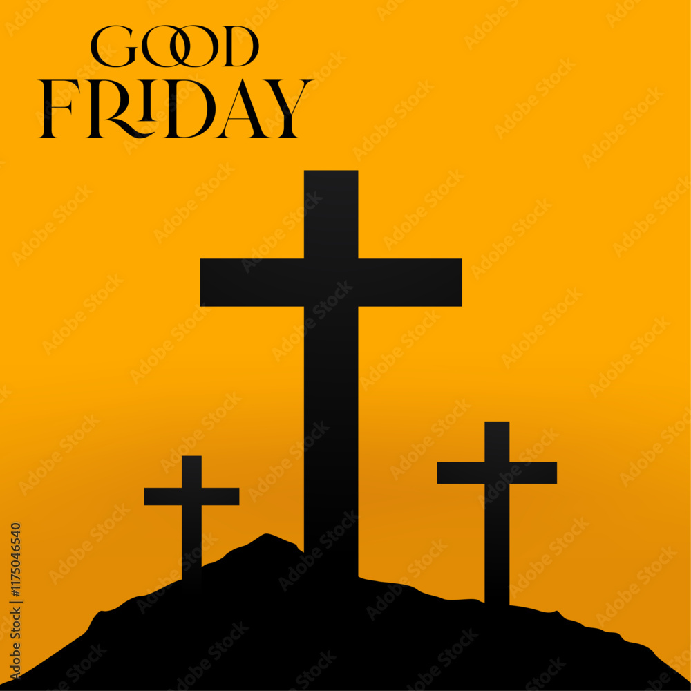 Good Friday. Background with wooden cross, Vector illustration Good Friday. Background with wooden cross, Vector illustration