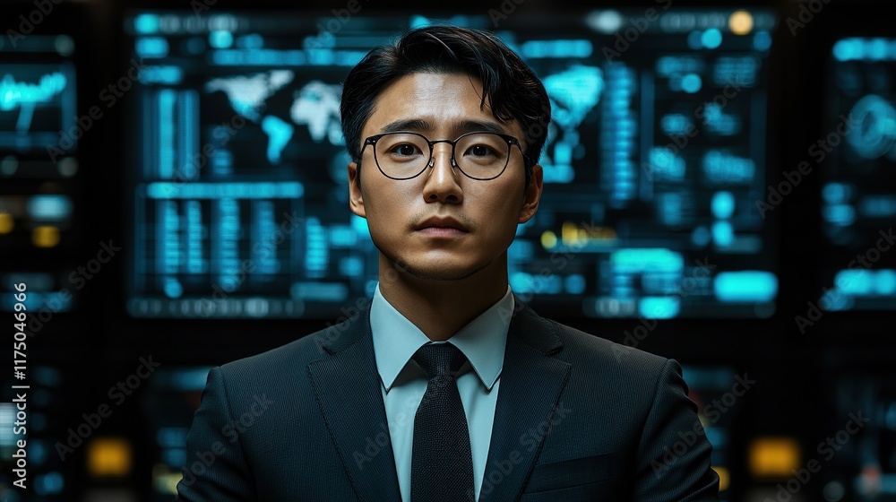 High-Tech Data Analytics Control Room: Professional Engaging with Advanced Visualizations High-Tech Data Analytics Control Room: Professional Engaging with Advanced Visualizations