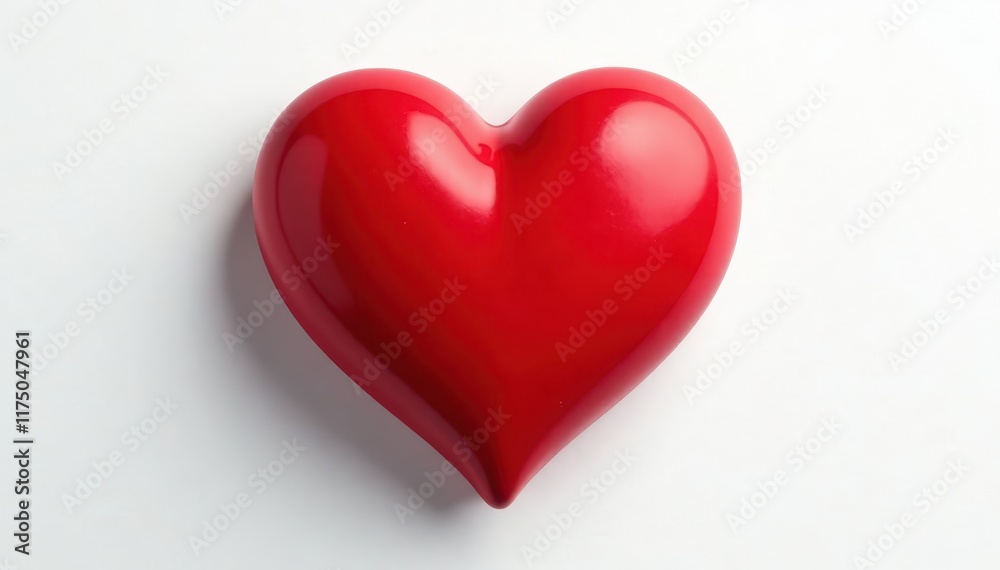Bright red heart, stark white background; simple design, heart, card Bright red heart, stark white background; simple design, heart, card