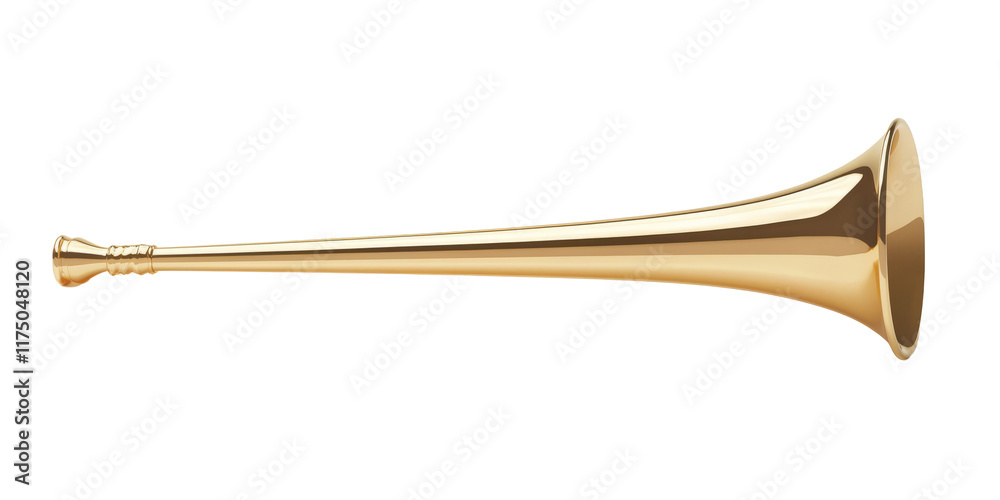 Obraz premium A simple golden party horn used during new year's celebrations.