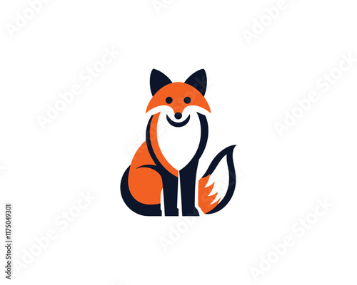 Colorful fox logo design icon symbol vector illustration