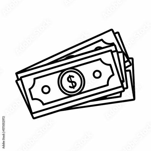 A pile of paper currency, consisting of hundreds of dollar bills, against a transparent background.