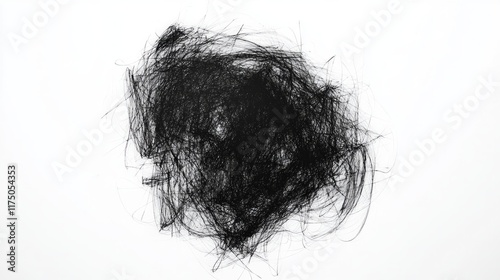 hand-drawn scribbles, black and white frame, background, brush strokes, paint brush