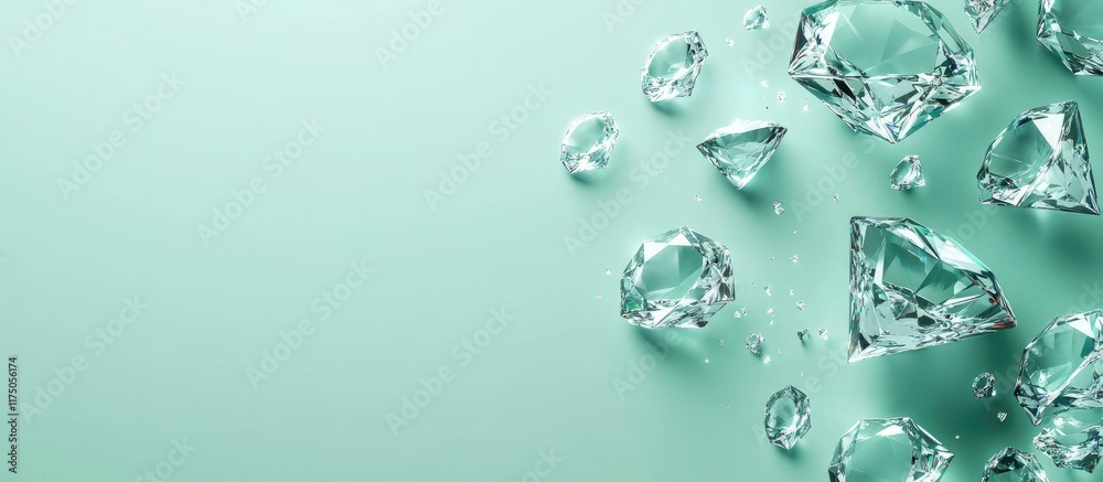 Abstract Diamonds on Soft Green and Light Cyan Background with Ample Copy Space for Creative Text or Design Elements Abstract Diamonds on Soft Green and Light Cyan Background with Ample Copy Space for Creative Text or Design Elements