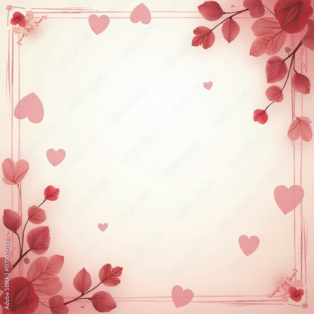 Falling Heart-Shaped Leaves Cascade into the Top-Left and Bottom-Right Corners – Creating a Soft Romantic Atmosphere Falling Heart-Shaped Leaves Cascade into the Top-Left and Bottom-Right Corners – Creating a Soft Romantic Atmosphere