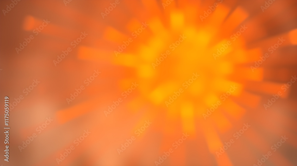Obraz premium Blurred orange zoom perspective background. Abstract soft explosion effect.&nbsp;Generative AI