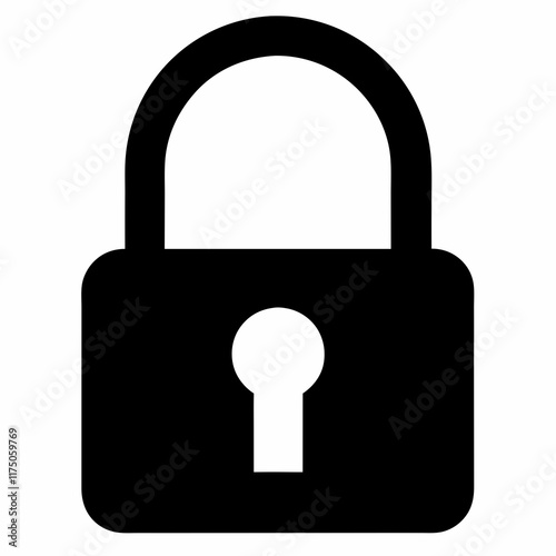 Black Padlock Silhouette Vector Illustration