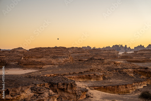 Sunrise in the Hegra Nature Reserve, Saudi Arabia photo