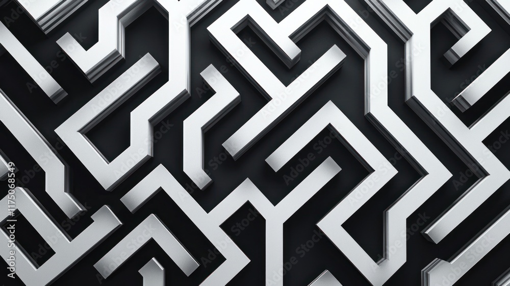 Abstract Silver Maze Pattern Design Background Abstract Silver Maze Pattern Design Background