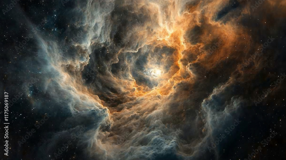 Fototapeta premium Ethereal cosmic scene with intense starlight in a mystical atmosphere 