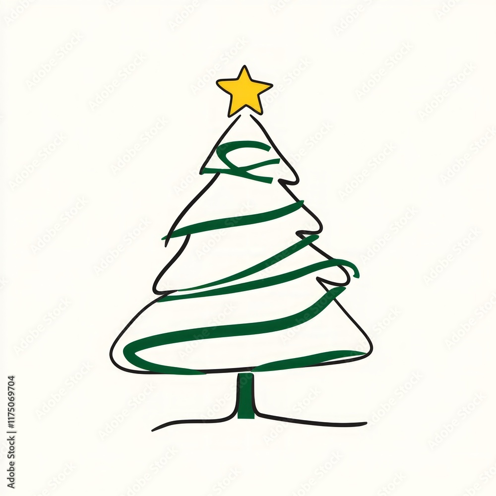 simple clip-art of a Christmas tree with a star on top on white background simple clip-art of a Christmas tree with a star on top on white background