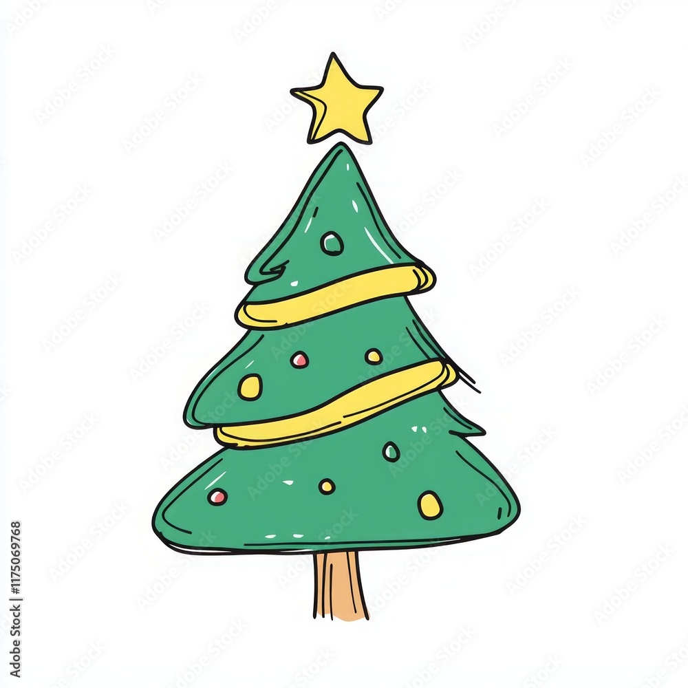 simple clip-art of a Christmas tree with a star on top on white background simple clip-art of a Christmas tree with a star on top on white background